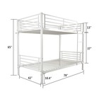Iron Bed Bunk Bed Frame With Ladder For Kids Twin Size White