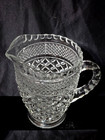 Vintage Anchor Hocking Cut Glass Wexford Diamond Pattern Clear Pint Pitcher 5 5 