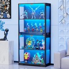 Brottar 4-tier Display Cabinet Curio Cabinet With Glass Doors   3-color Lights