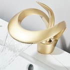 Brushed Gold Bathroom Sink Faucet Single Handle Waterfall Spout Vanity Mixer Tap
