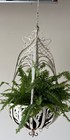 Metal Wrought Iron Hanging Flower Planter Basket Rustic Antique White 30 