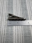 Vtg Silver Tone Tie Clip Tie Bar  Skinny Tie Width Nos With Stones  0377