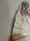 Vintage Japanese Folding Fan Wall Decor  Floral Cherry Blossom Design