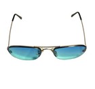 Vintage 90   s Slim Aviator Sunglasses With Gradient Blue Turquoise Tint   