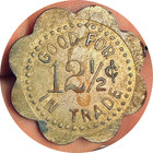 Vintage Johnson   Bros White Front Saloon Bar Token 12 5c Trade Raton New Mexico