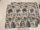 Ralph Lauren Chaps    bluff Point    Blue   Cream Floral Pillow Shams- Set Of 2