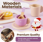 Kids Wooden Tea Party Set For Little Girls Toddler Pretend Play Food Kitchen Acc