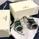 Rolex Green Opera Glasses Binoculars With Box   Pouch     Rare Collectible