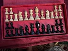 Vintage Echecs  chess  Set- Wood Staunton Type Pieces  Wood Board- Original Box