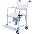 4 In 1 Bedside Shower Wheelchair Toilet Rolling Chair With 4 Brakes Casters