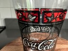 Cocacola 1970 s Tiffany Style Red   Black Leaf Pattern Bell Shape Tumbler