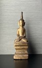 Antique Burmese Buddha Wooden Statue  Burma Myanmar Shan Style Statue  19  T 