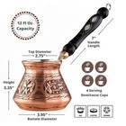 Bcs 12 Oz Copper Turkish Greek Arabic Coffee Pot Wooden Handle 4 Servings Cezve