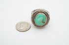 Vintage Native American Navajo Sterling Silver Turquoise Ring Size 11