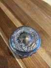 Antique Small Cut Glass Powder Jar -stamp Robert Wallace Sterling Silver Lid 
