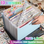 12x12 Scrapbook Paper Storage Organizer  Expandable 13 Pocket Desktop Paper Orga