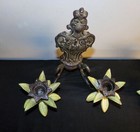 Antique Cast Iron Wall Sconces Palm Leaves Garden Decor Set Of 2