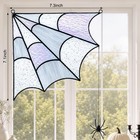 1 Pair Halloween Stained Glass Window Door Corner Panel  6 7 In Spiderweb Glass