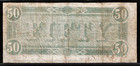 1864 Csa Confederate States America Currency  50 Dollar Note S n 441 T-66