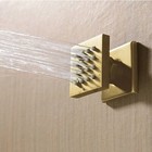 1pc Brushed Gold Square Brass Power Shower Water Massage Spray Jet 2  Head