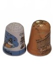 Lot 2 Vintage Thimbles Santorini   Greek Landmark Porcelain