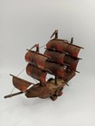 Vintage Rare Antique Wooden Sailing Ship Model - Handcrafted Maritime Decor
