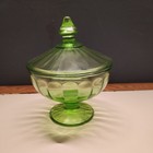 Green Antique Depression Glass Candy Dish