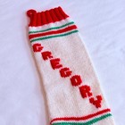 Vintage Hand Knit Christmas Stocking Gregory Personalized White Red 28  Retro