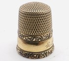 Antique 10-14k Yellow Gold Beautiful Victorian Floral Design Sewing Thimble  8