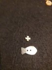 Religious Lot Of Mother Of Pearl Buttons Cross And Ichthys