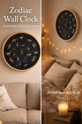 Zodiac Wall Clock Celestrial Astrology Vintage Wall Decor Star Sign Gift Clock