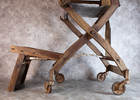 Rare Theo Koch Antique Folding Wooden Barber Chair Barbershop For Repair