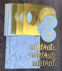 Stampin Up Greeting Card Kit  x4  env christmas Cheer   Happy New Year Gold Foil