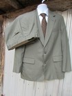 Vtg Brooks Brothers Usa Union Made Green 2 Piece Suit Size 44 Cotton Blend