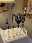 Vintage Mid Century Modern Rare Bar Tool  Set Resin Lucite Chrome 5 Piece 7    