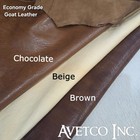 Economy Semi Veg Shrunken Goatskin Leather 3oz Beige  Chocolate  Or Brown 4-6 Sf