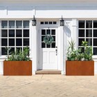 Corten Steel Planter Long Rectangular Outdoor Planter Metal Planter Box For Yard