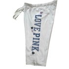 Y2k Victorias Secret Pink White Sweat Pant S Lounge Capri Love Heart Drawstring