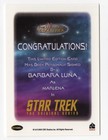 Barbara Luna As Marlena 2010 Women Of Star Trek Tos Autograph Card Auto