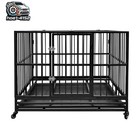 Pawhut Metal Kennel Cage With Wheels And Crate Tray For Pet Dog Black