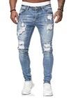 Men s Slim Fit Jeans Stretch Destroyed Ripped Skinny Jeans Denim Pants