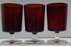 3 Wine Glasses Cavalier Ruby Cranberry  Red Cristal D arques Durand Made France