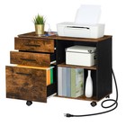 3 Drawer Mobile File Cabinet Lateral Filing Cabinet Printer Stand Home Office