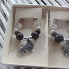 Wine Charms 6 Silver Tone African Animals Pier 1 Imports Barware Party Night