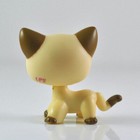 Littlest Pet Shop Lps Tan Brown Heart Face Short Hair Cat Toys Rare  3573