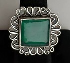 Vintage Egyptian 900 Silver Enamel Ring 10g Sz 8 Egyptian Lotus Hallmark
