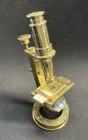 Rare Vintage Solid Brass Collectable Mini Microscope Optical Display  7   100x
