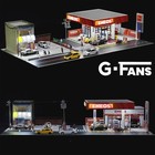 1 64 Diorama Diecast Garage Model Led Lighting Parking Lot Display Case Scene Us