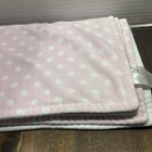 Beansprout Pink White Polka Dot Baby Blanket Plush Security Lovey 30x35 