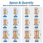 820pcs Rivnut Assortment Kit  Metric   Sae Rivet Nut M3 M4 M5 M6 M8 M10 6-32 8-3